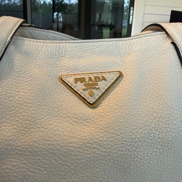 Prada White Leather Tote Bag - Picture 4 of 6